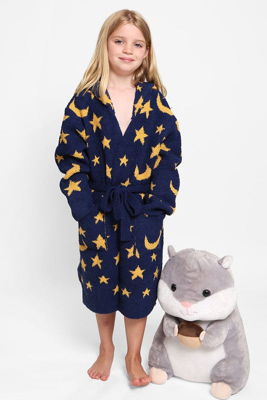 Children's Multi Print Luxury Soft Hooded Robe