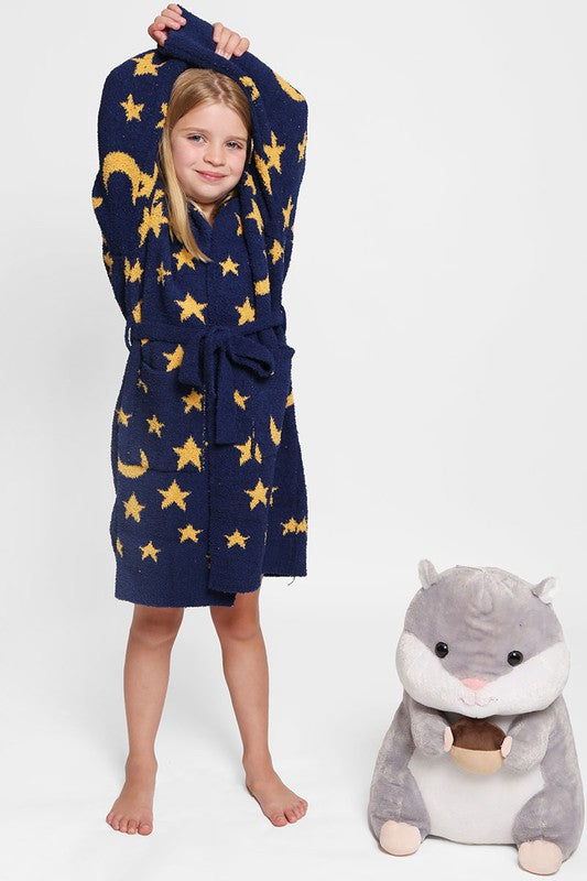 Children's Multi Print Luxury Soft Hooded Robe
