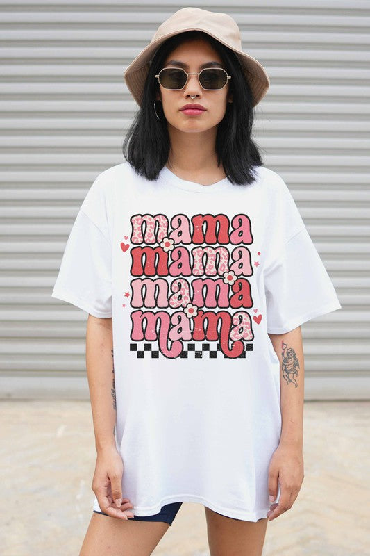 PINK LEOPARD MAMA GRAPHIC TEE