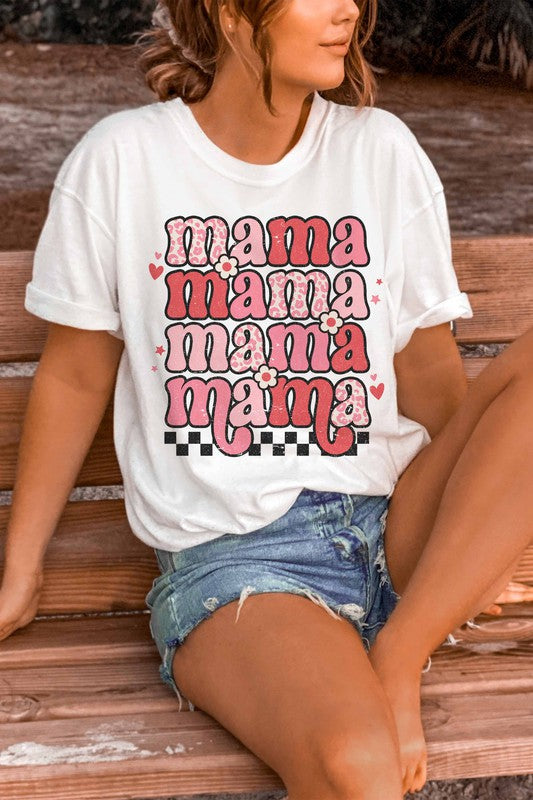 PINK LEOPARD MAMA GRAPHIC TEE