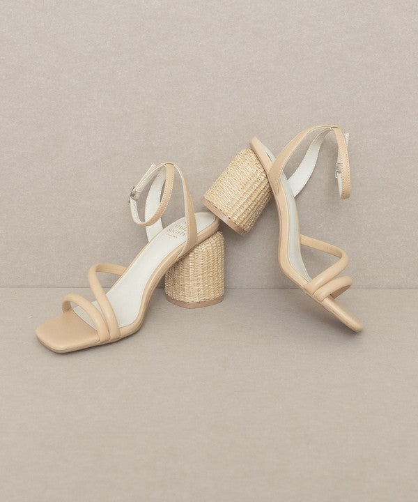 ALAIA STRAPPY RATTAN SANDAL
