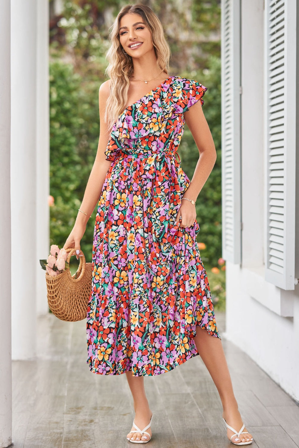In the Field One Shoulder Dress