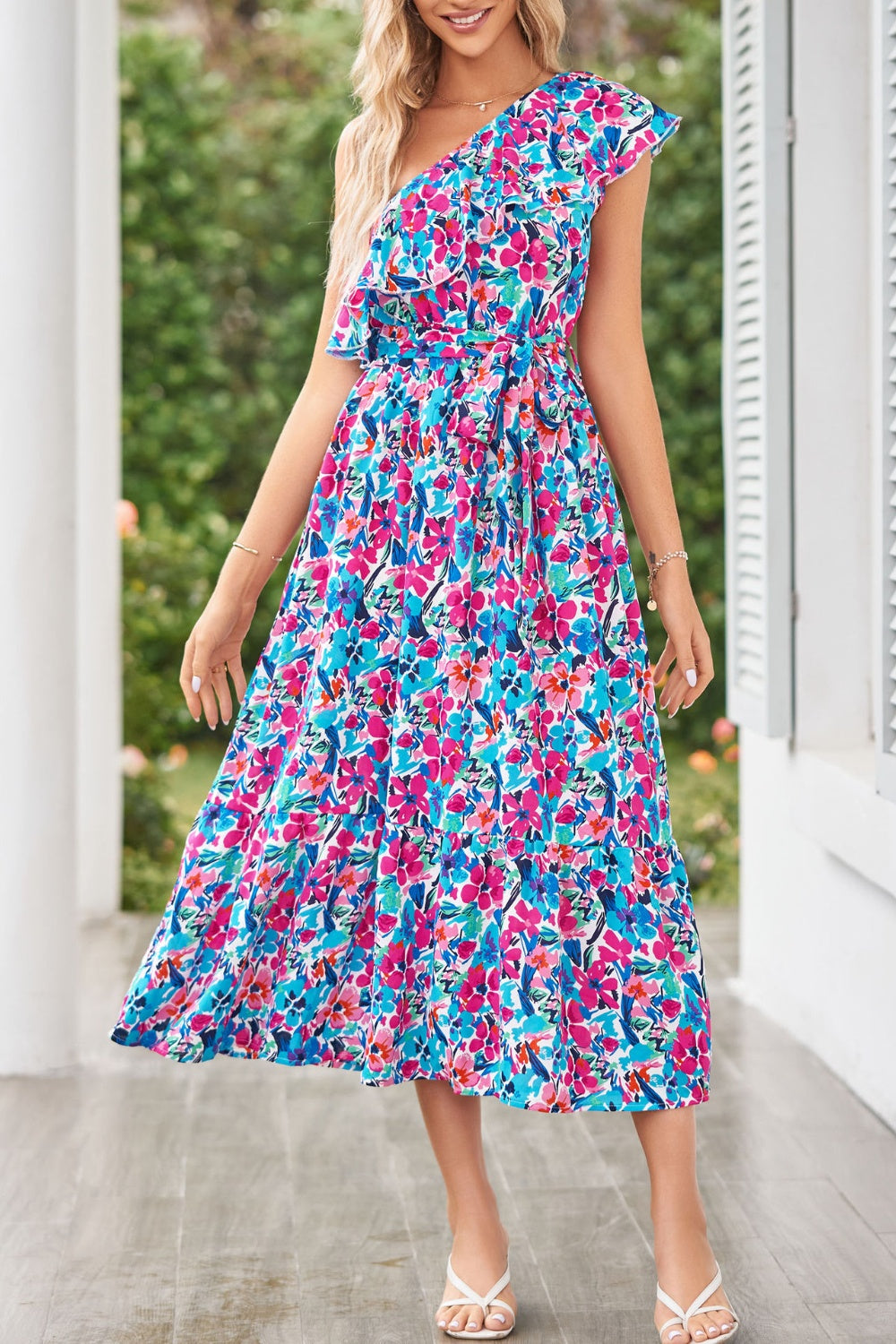 In the Field One Shoulder Dress