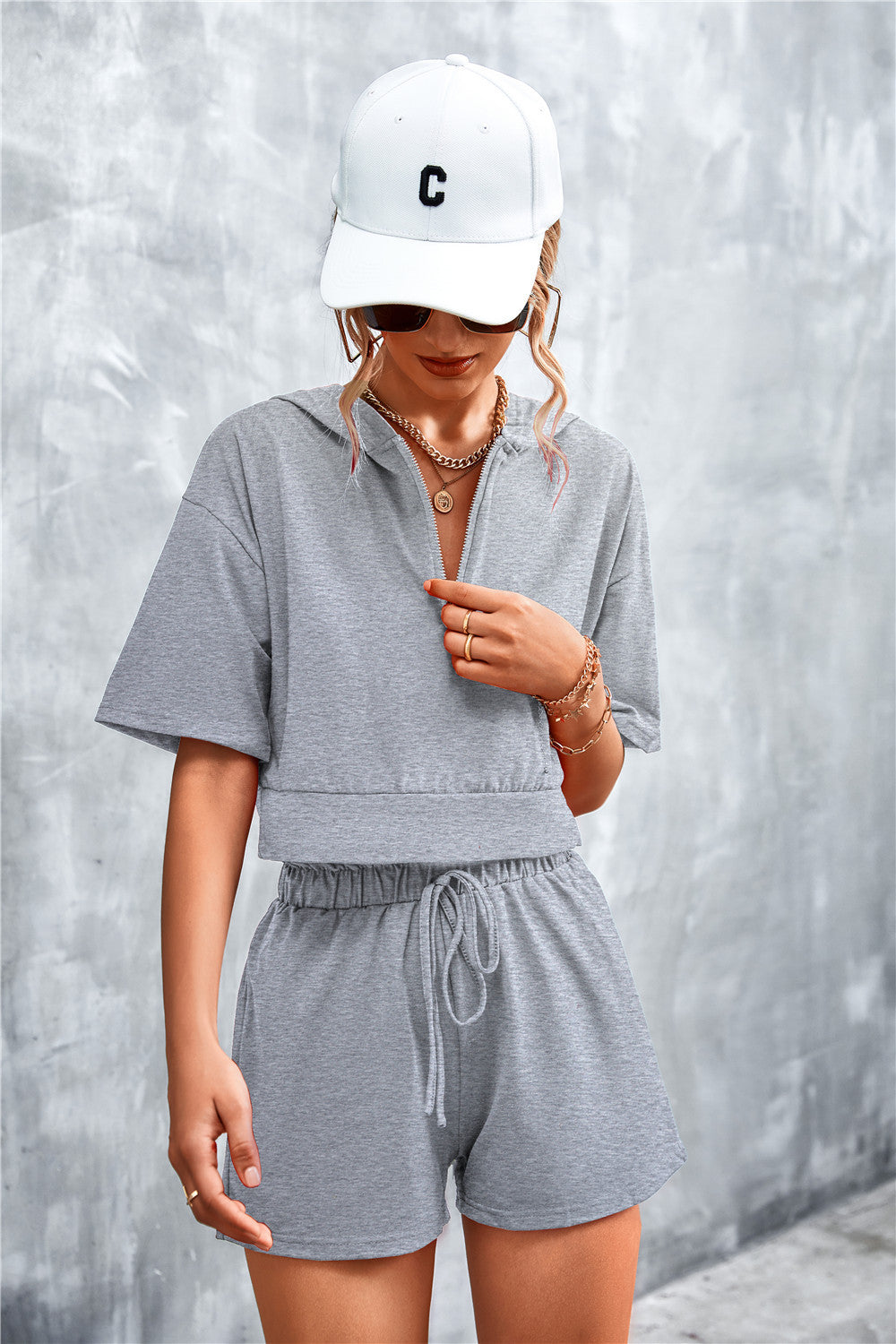 CROPPED HOODED SET