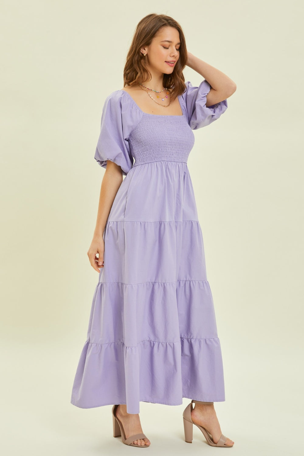 Lilac Ruffled Poplin Dress