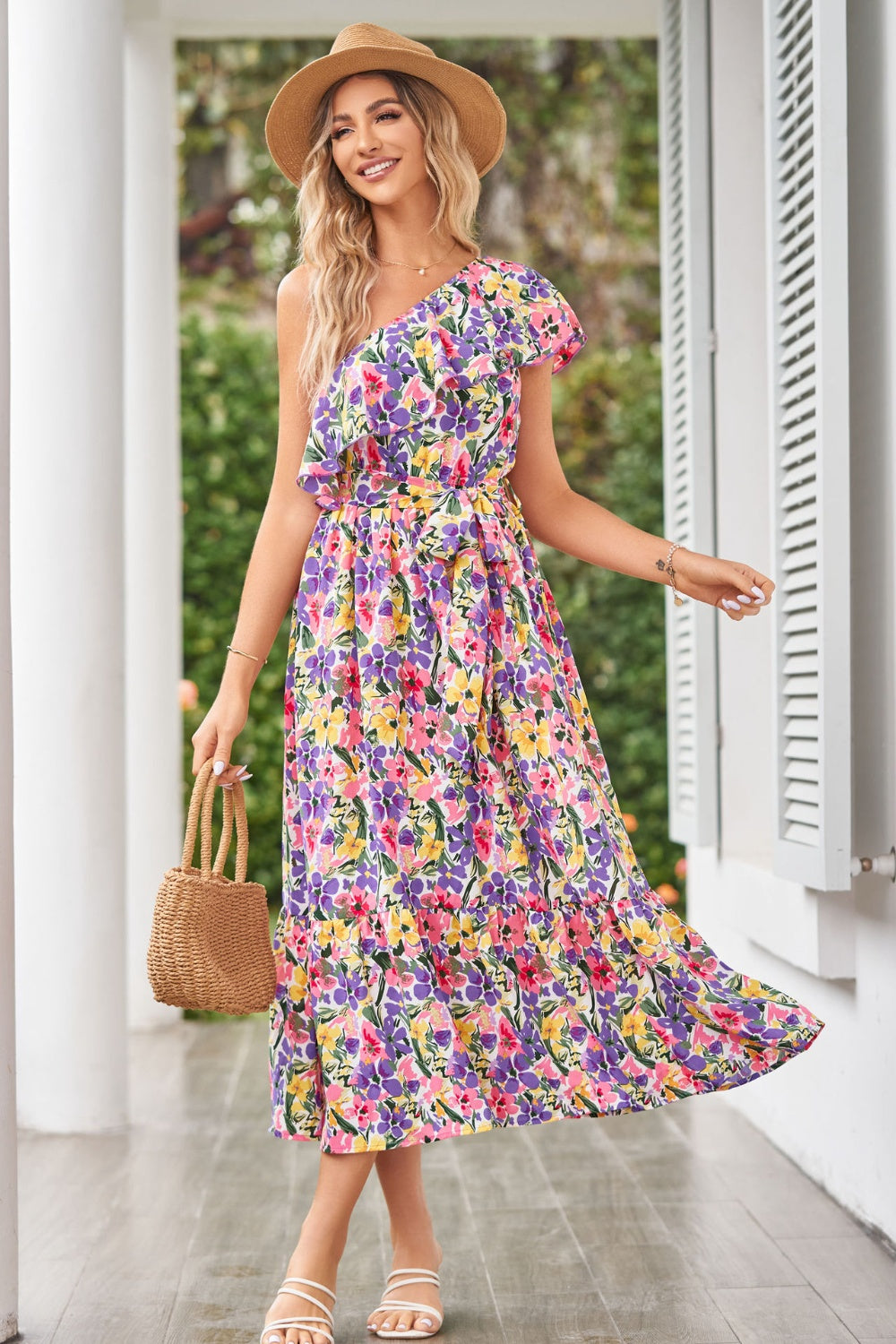 In the Field One Shoulder Dress