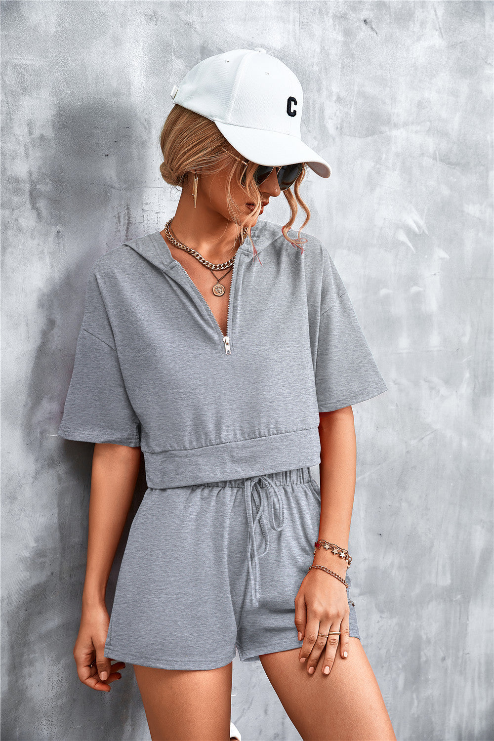 CROPPED HOODED SET