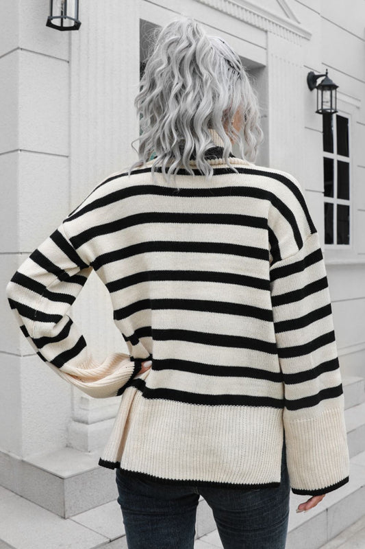 France Turtleneck Drop Shoulder Sweater