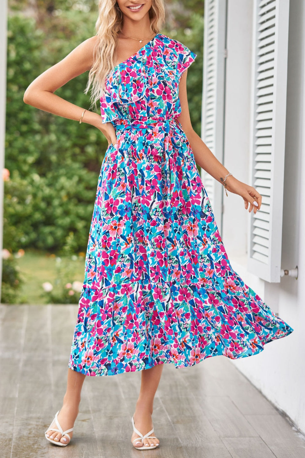In the Field One Shoulder Dress