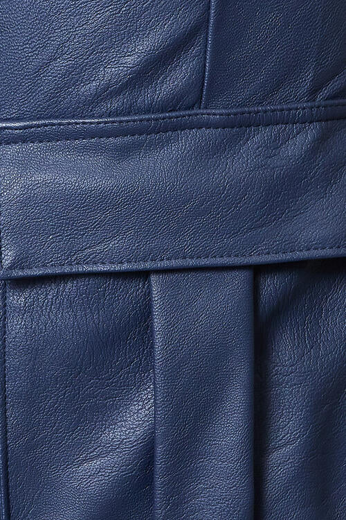 Faux Leather Cargo Joggers