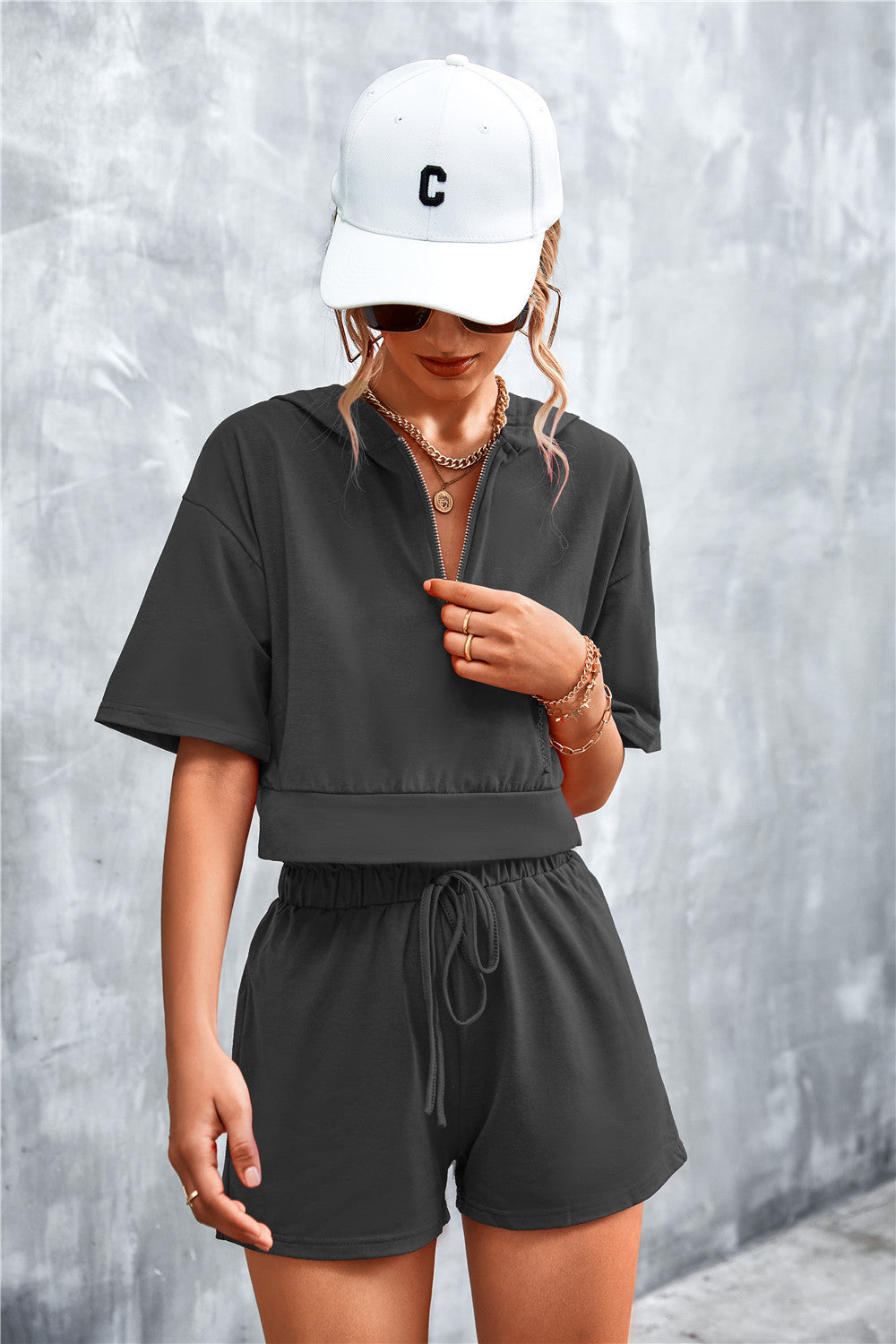 CROPPED HOODED SET