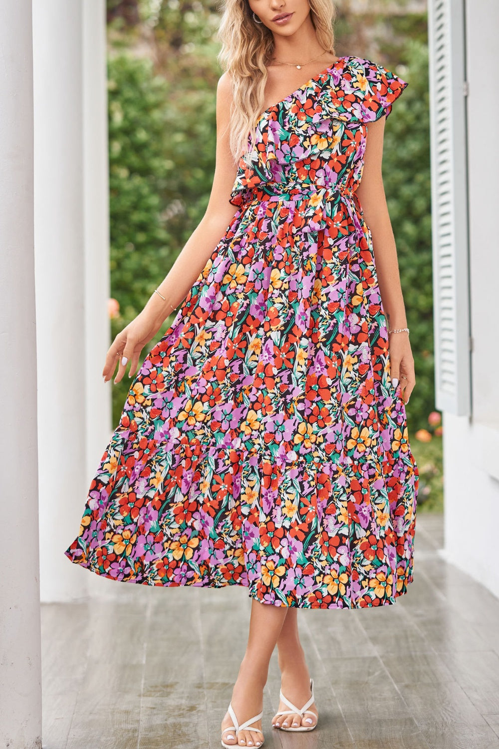 In the Field One Shoulder Dress