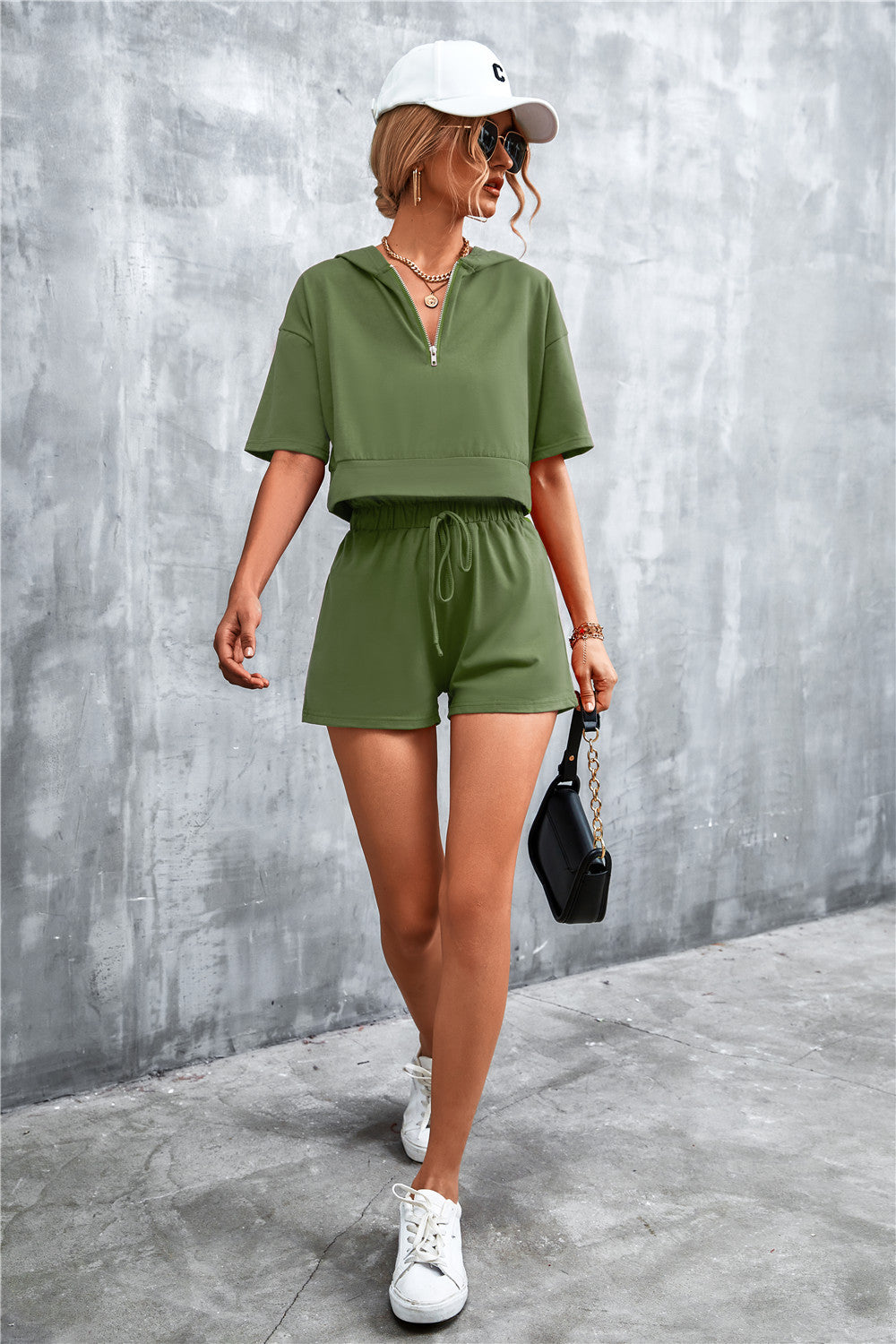 CROPPED HOODED SET