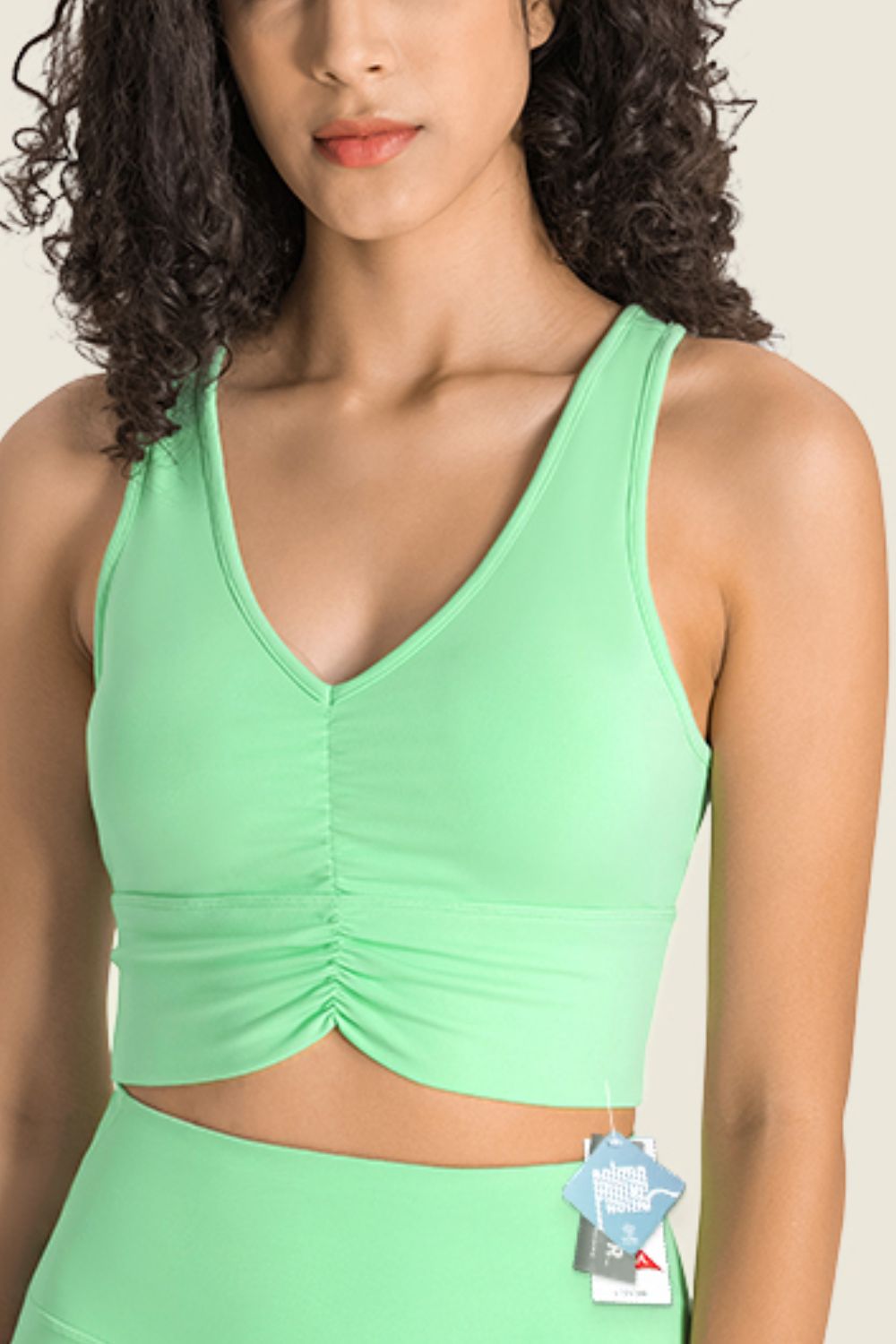 GATHERED HALTER SPORTS BRA