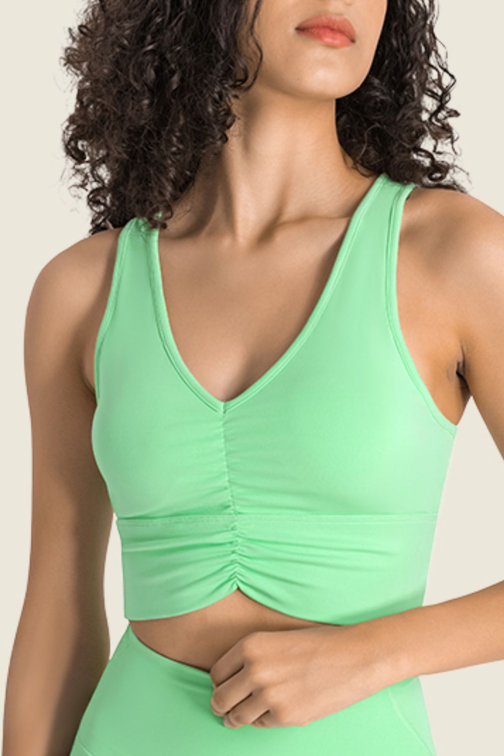 GATHERED HALTER SPORTS BRA