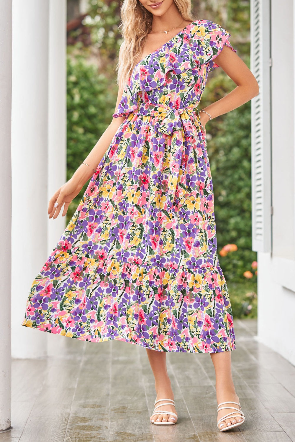 In the Field One Shoulder Dress