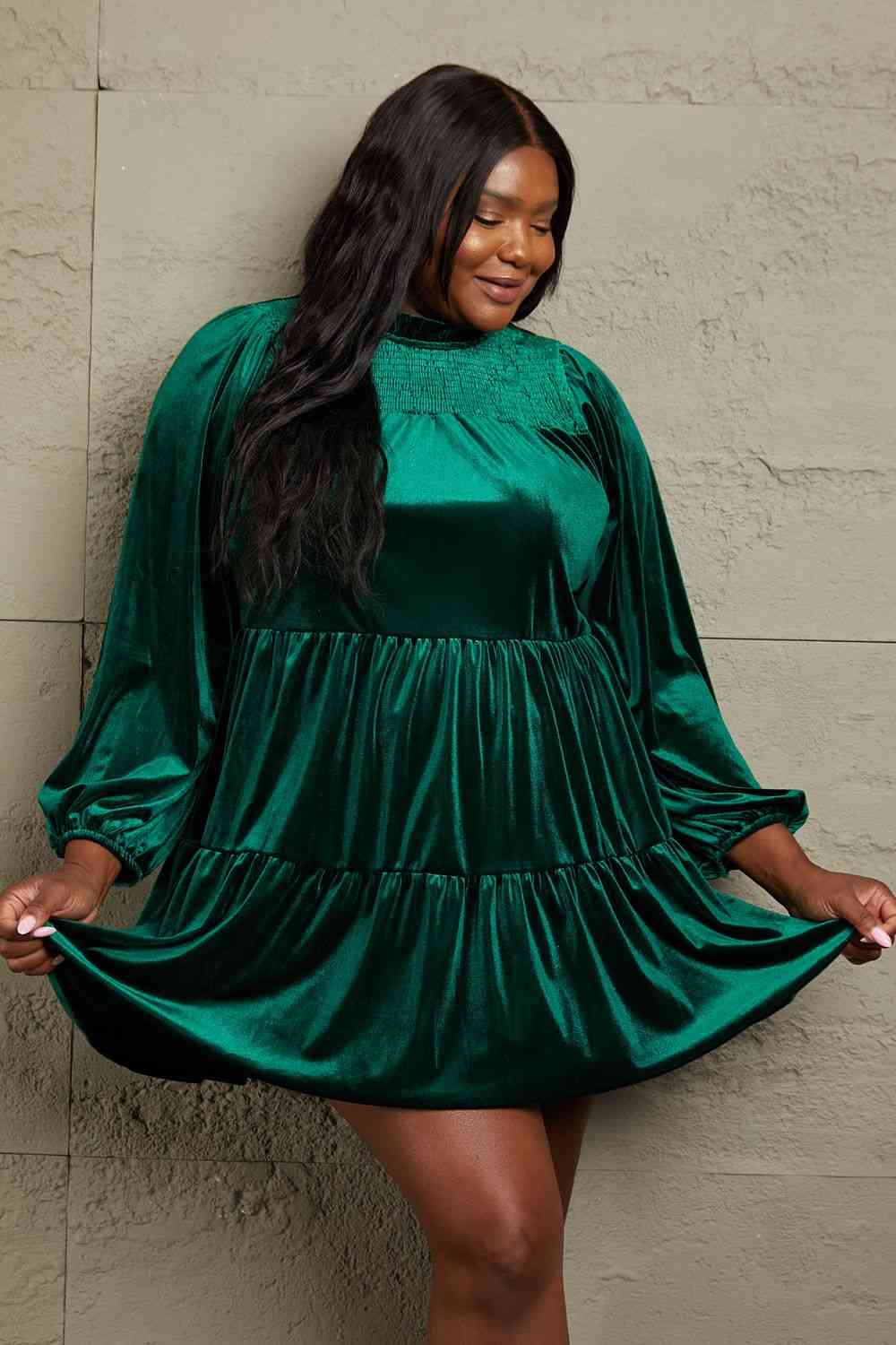 Lucky Me Velvet Tiered Dress