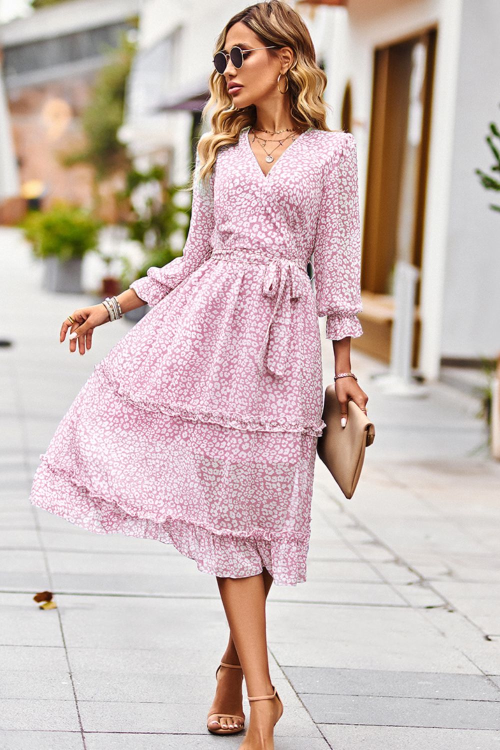 BLUSHING MIDI DRESS