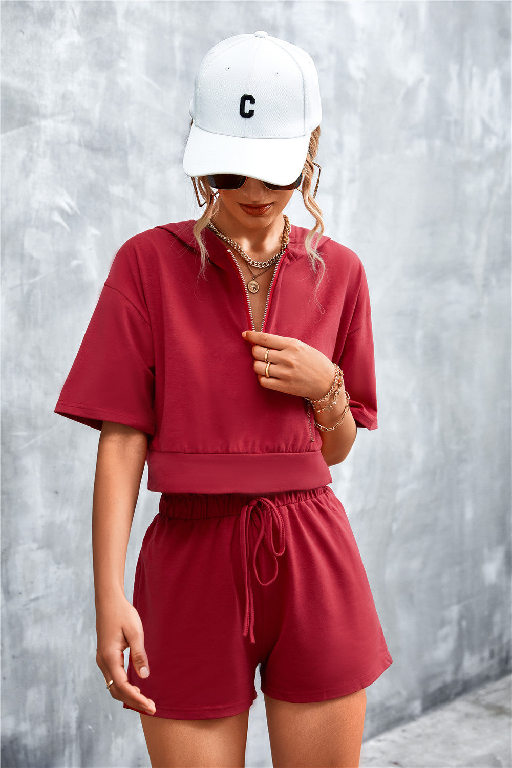 CROPPED HOODED SET