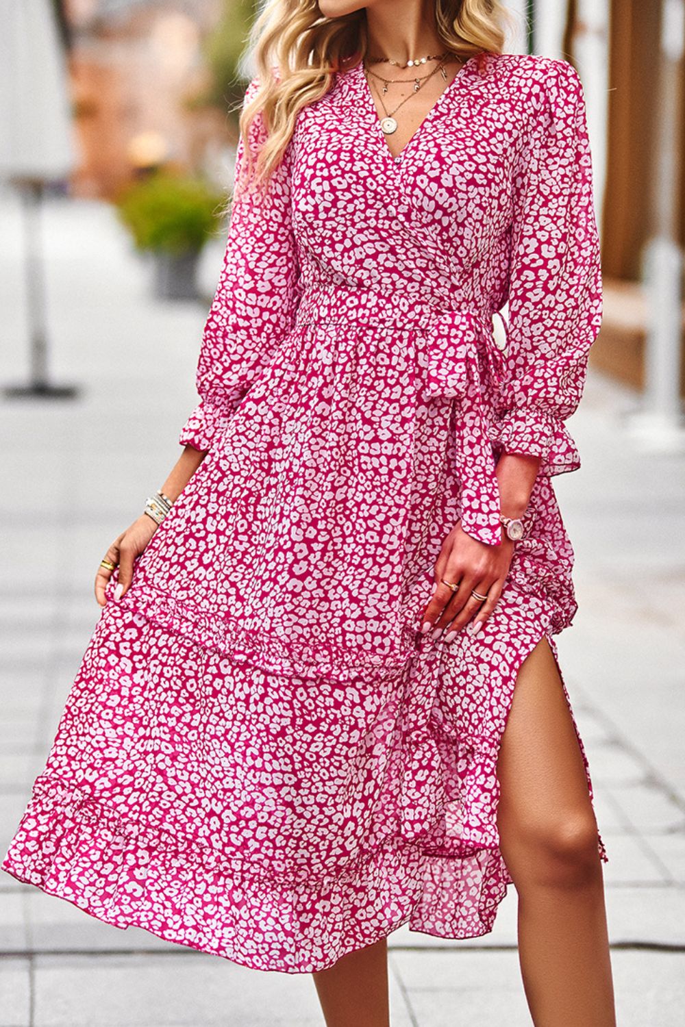 BLUSHING MIDI DRESS