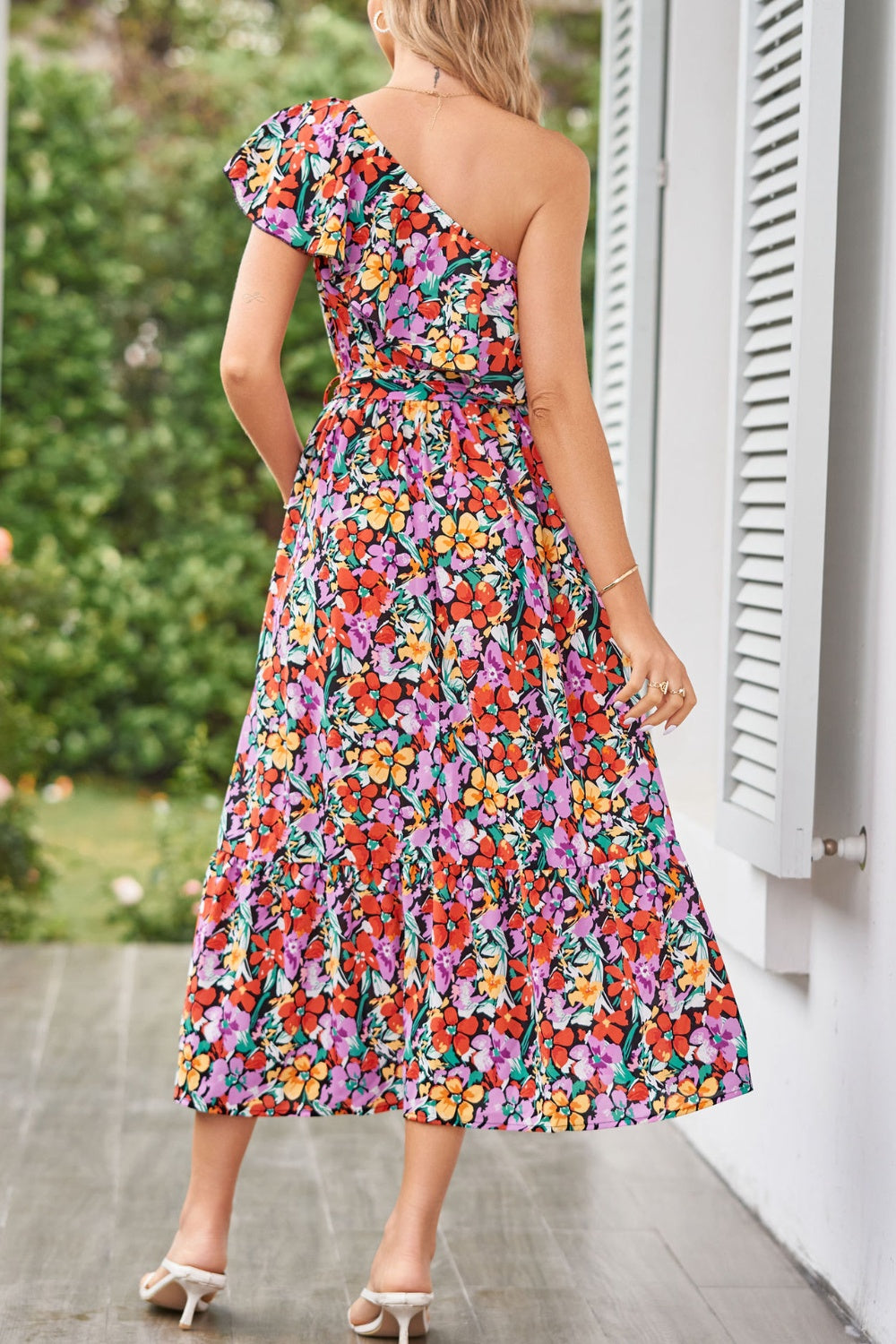 In the Field One Shoulder Dress