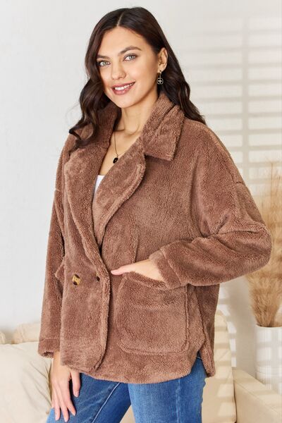 Carmela Double Breasted Fuzzy Coat