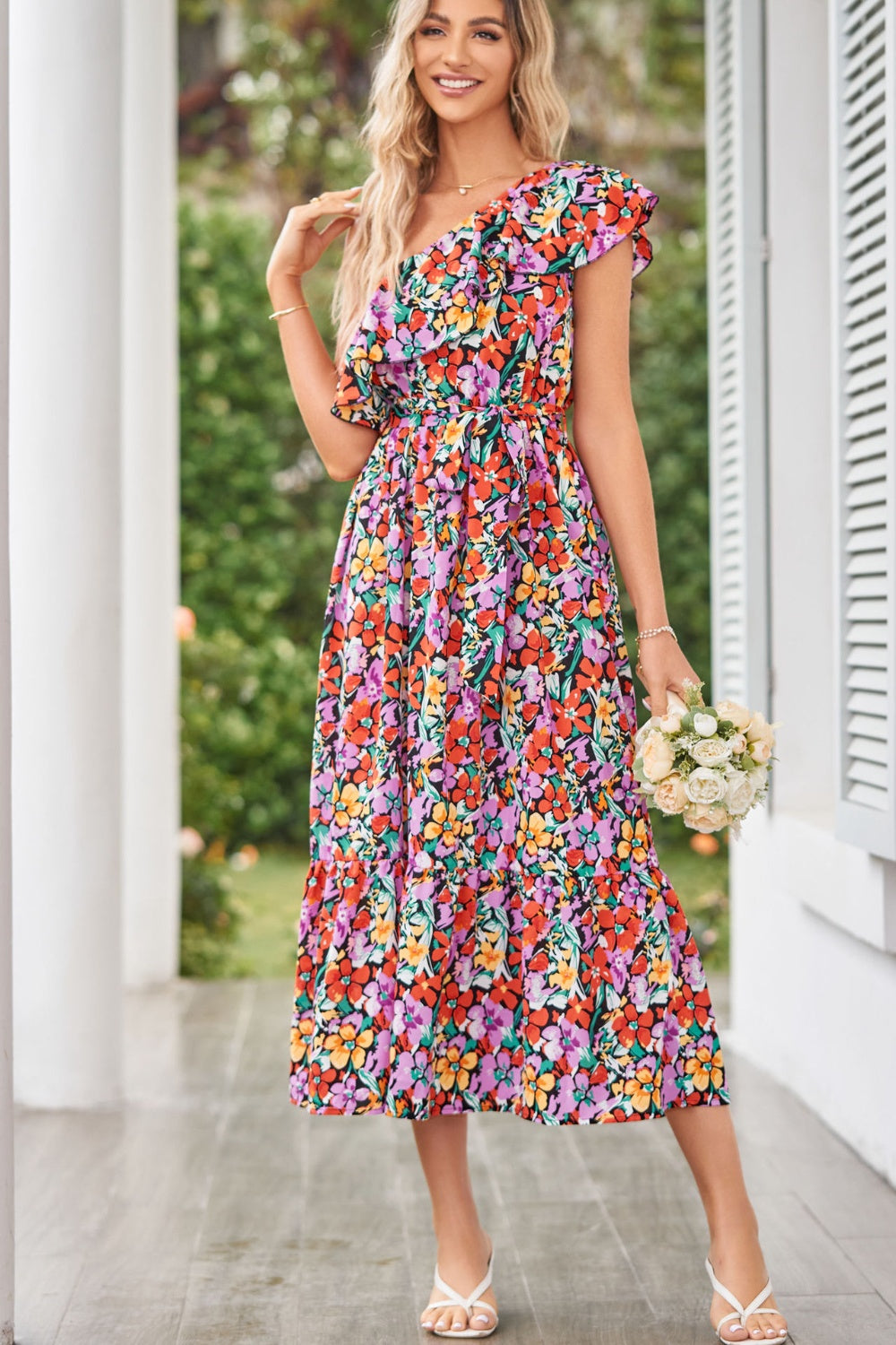 In the Field One Shoulder Dress