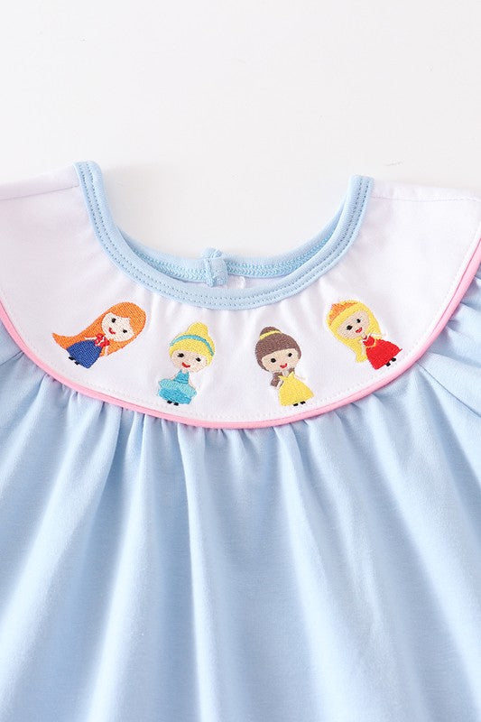 Princess embroidery girl set