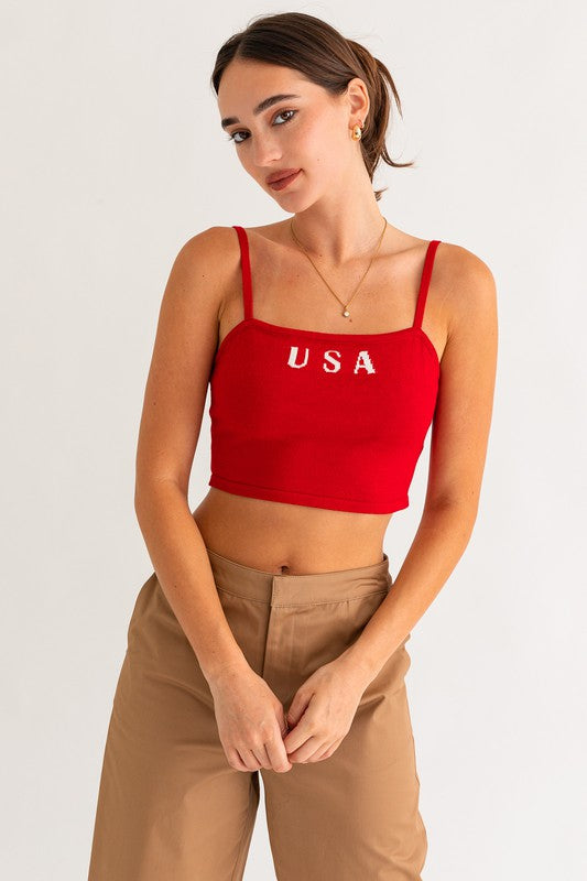 USA KNIT TNK TOP