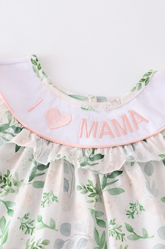 LOVE MAMA FLORAL SMOCKED SET