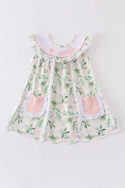 LOVE MAMA FLORAL SMOCKED DRESS