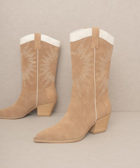 Halle  Paneled Cowboy Boots