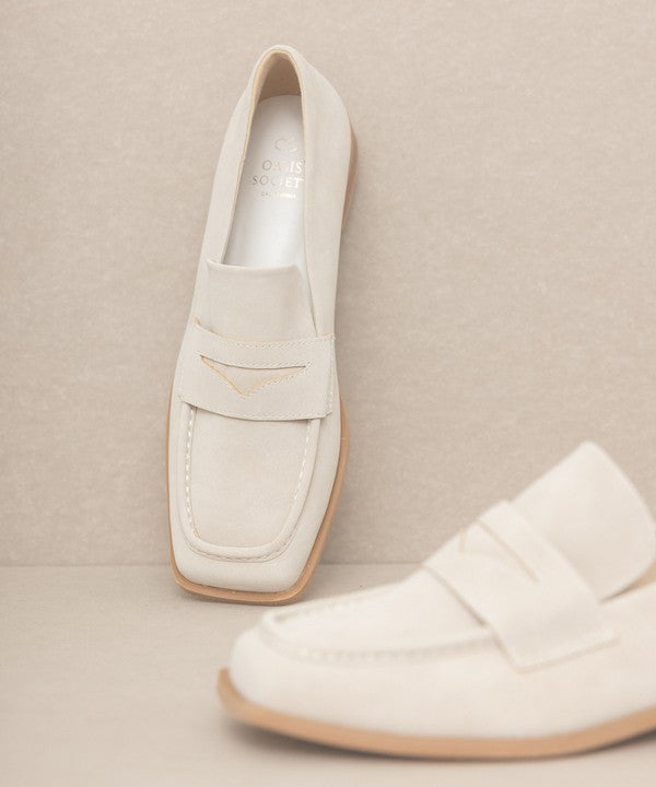 June Square Toe Penny Loafers