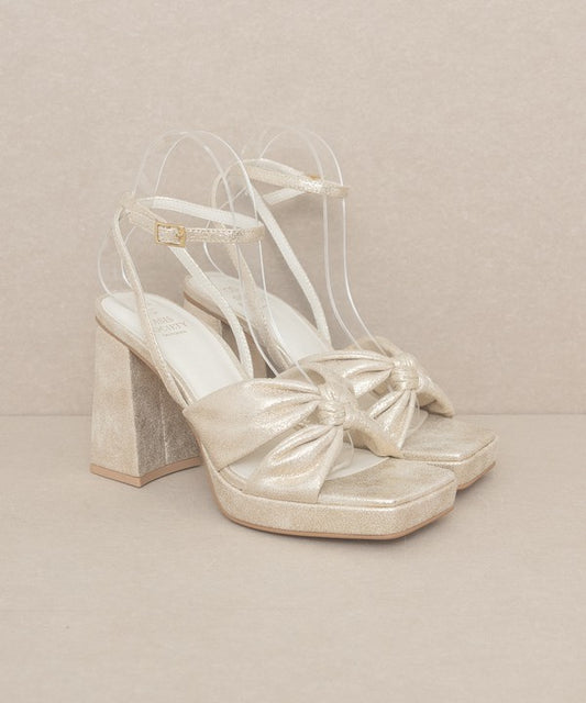 - Knotted Band Platform Heels