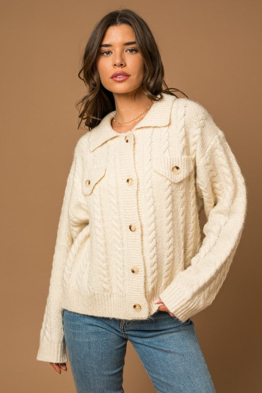 Mare Cable Sweater Cardigan