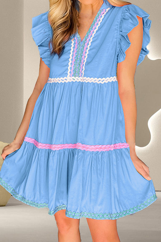 Pearl Cap Sleeve Mini Dress
