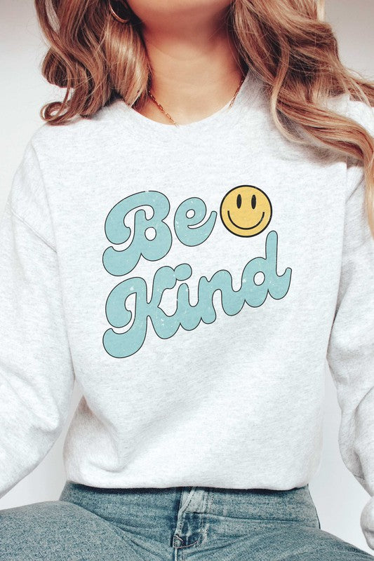 BE KIND HAPPY FACE Graphic Sweatshirt