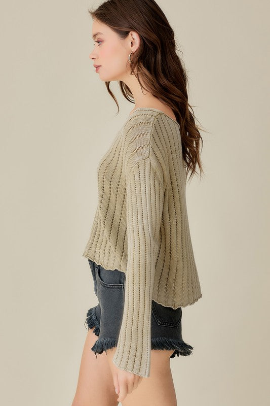 WASHED KNIT SWEATER