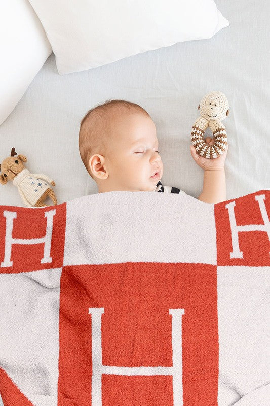 Kids Letter H Print Luxury Soft Throw Blanket
