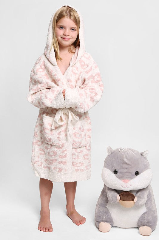 Children's Leopard Print Luxury Soft Hooded Robe