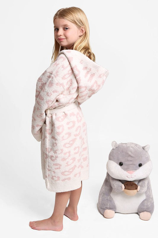 Children's Leopard Print Luxury Soft Hooded Robe