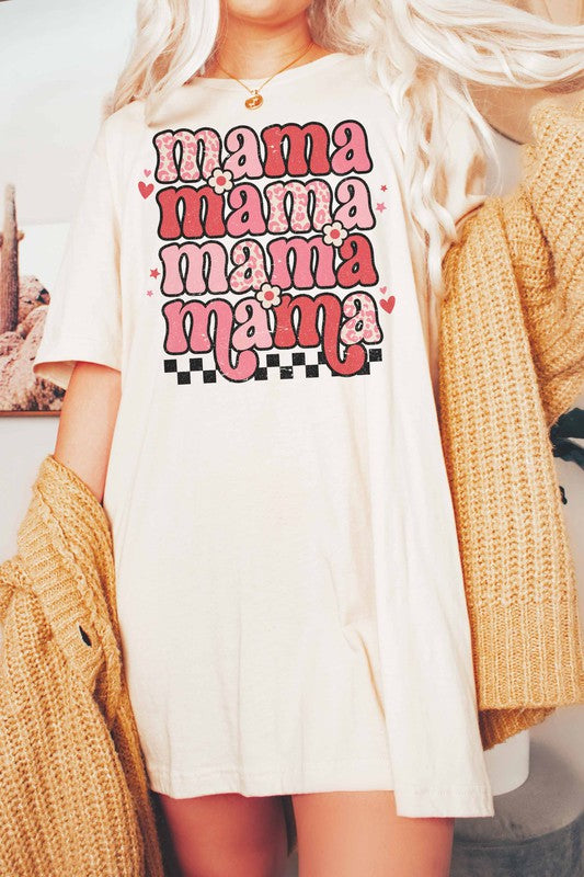 PINK LEOPARD MAMA GRAPHIC TEE