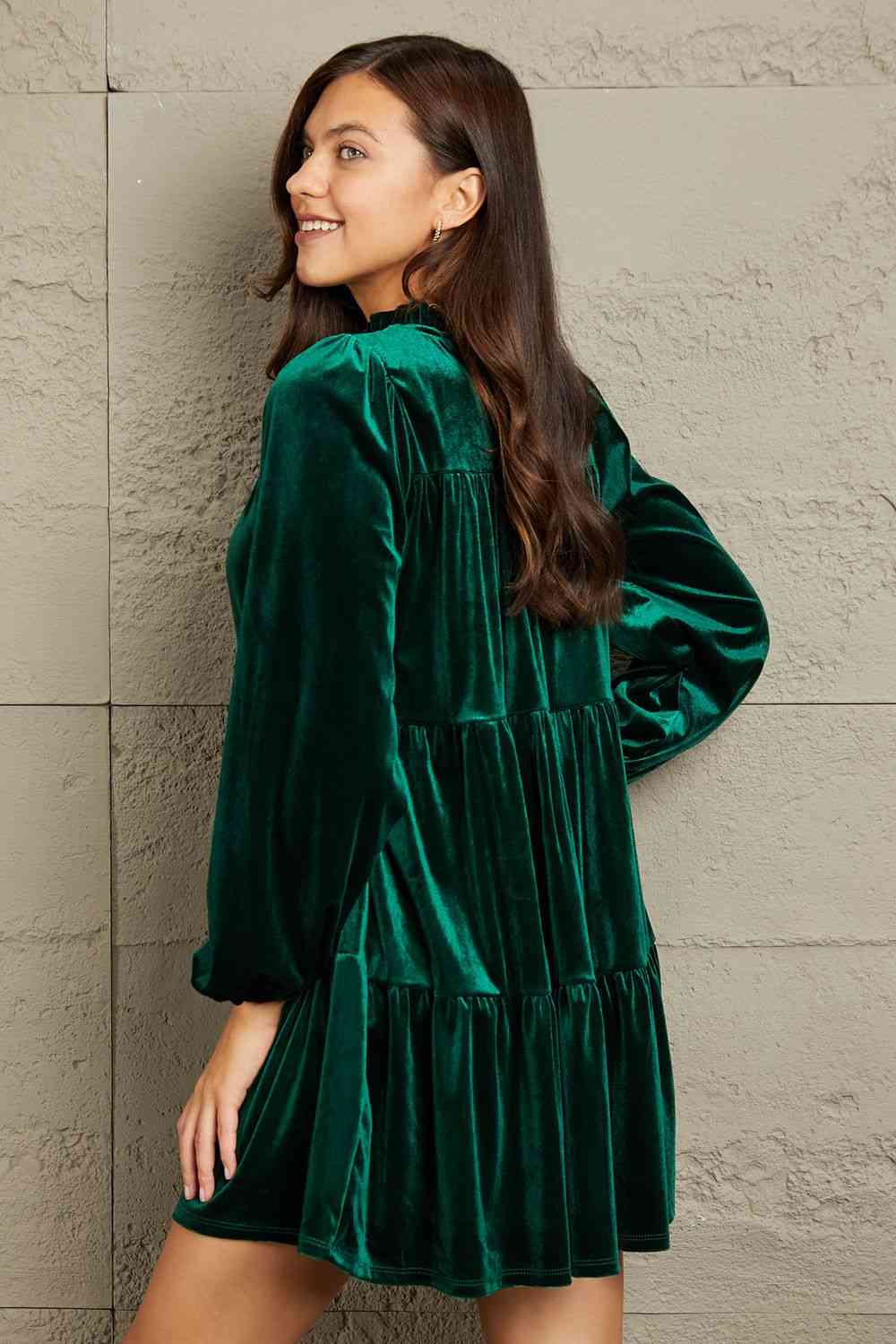 Lucky Me Velvet Tiered Dress