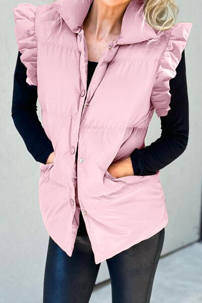 Ruffled Snap DownVest