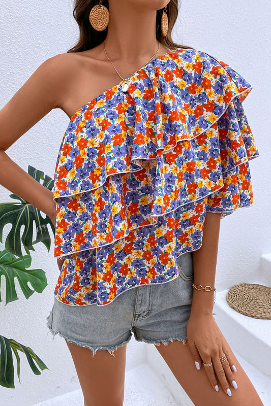 RUFFLE IT ONE SHOULDER BLOUSE