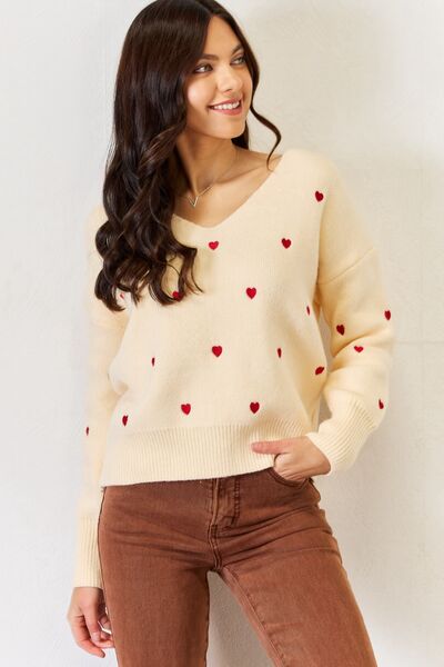 Heart You V-Neck Sweater