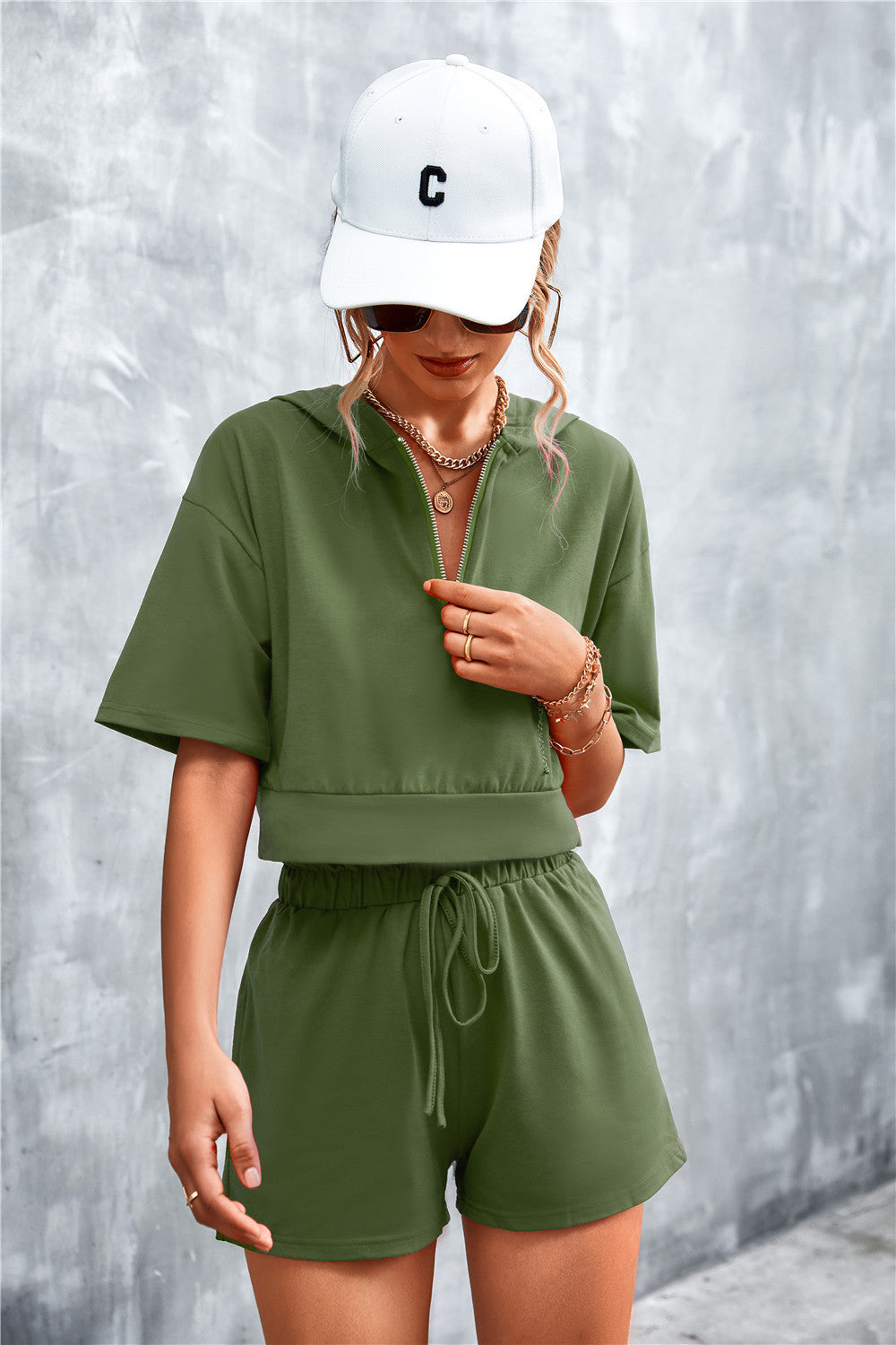 CROPPED HOODED SET