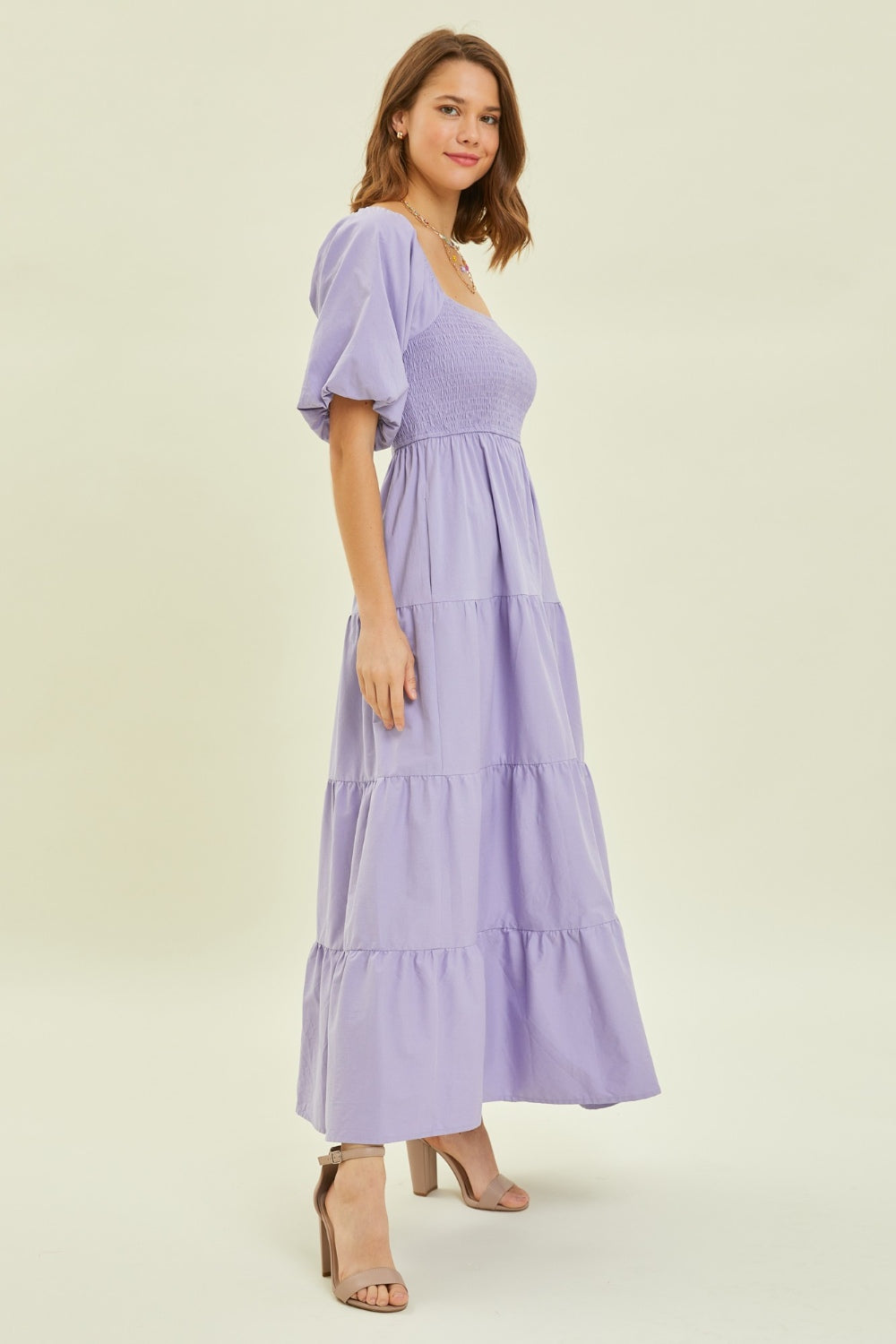 Lilac Ruffled Poplin Dress