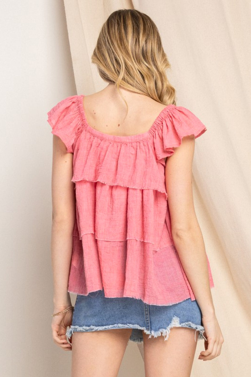 Buttoned Ruffled Top