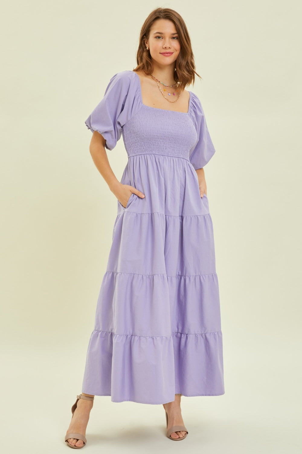 Lilac Ruffled Poplin Dress